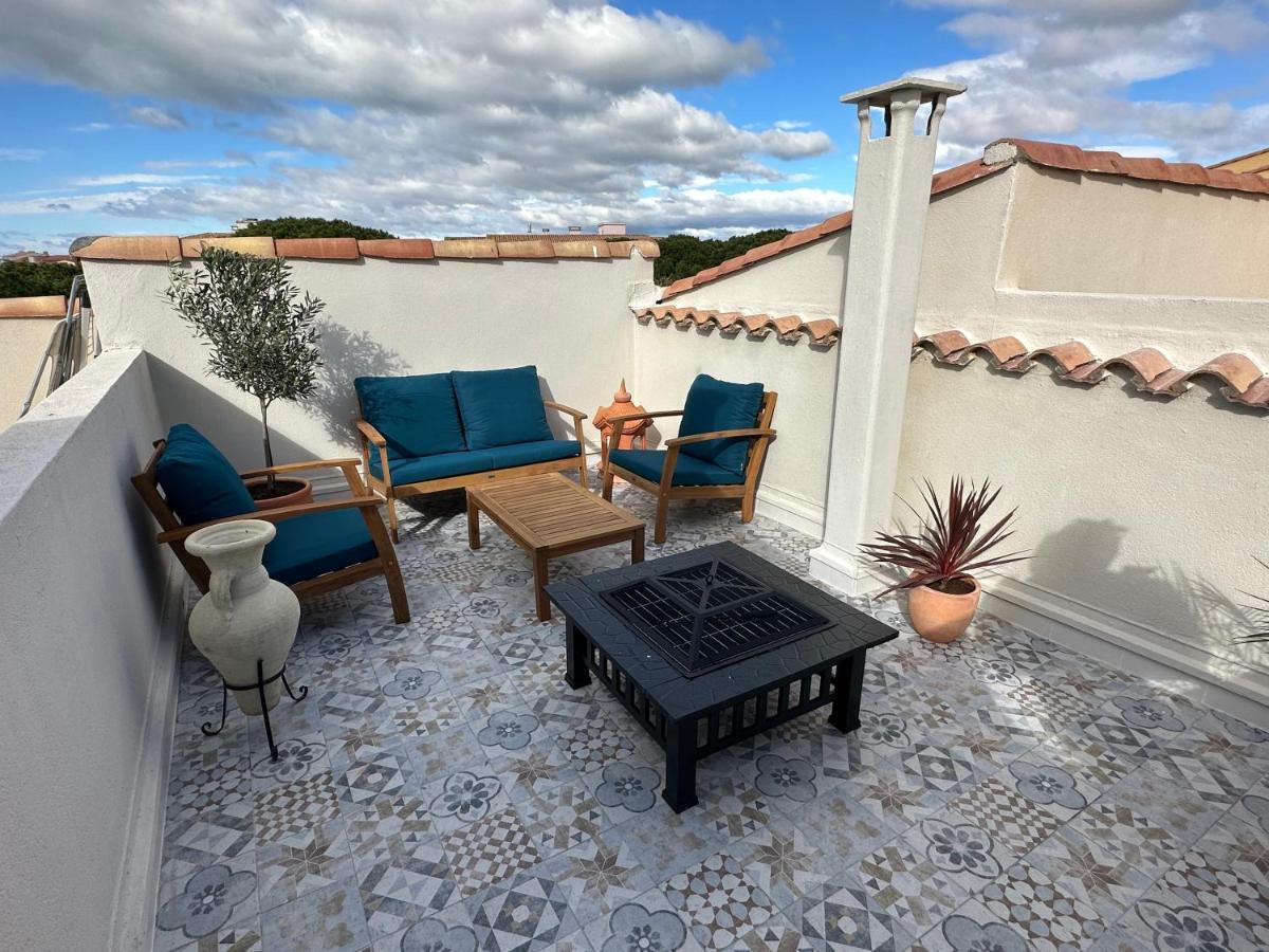 Duplex meublé avec terrasse dans résidence avec piscine Agde Extérieur photo